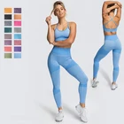 Спортивный женский комплект из двух предметов, Топ для дома, тренажерного зала, спортивный костюм для фитнеса, 2021