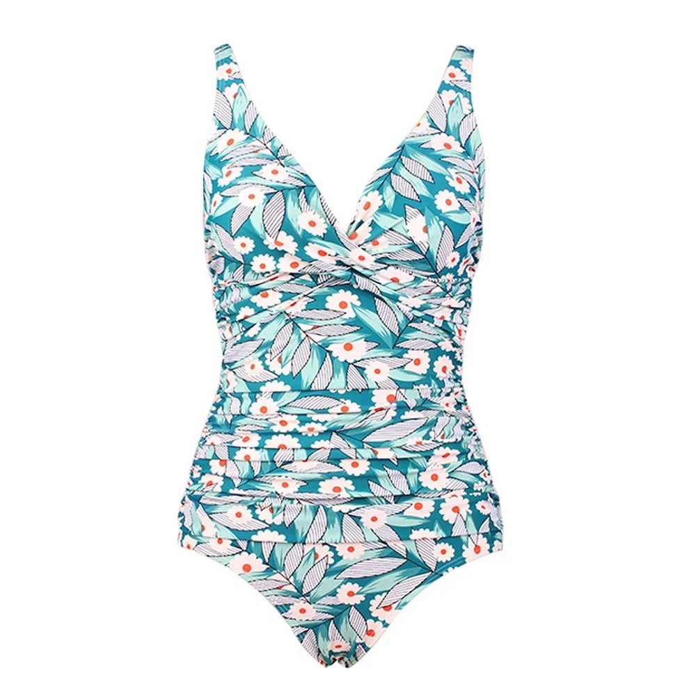 

2021 new swimsuit twisted chest and pleated belly triangle one-piece swimsuit jump suits for women swimsuit women bikini