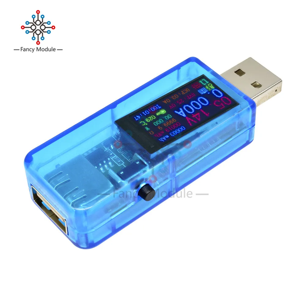 Diymore QC3.0 0,9" ips HD USB тестер напряжение тока Емкость энергии эквивалентное сопротивление тестер температуры монитор