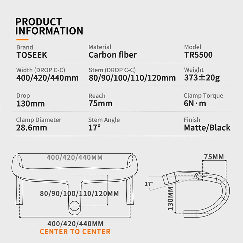 Цена TOSEEK руль для шоссейного велосипеда интегрированный полностью углеродное волокно 28,6 мм руль для велосипеда 400/420/440 мм матовый стержень 80/90/100/...