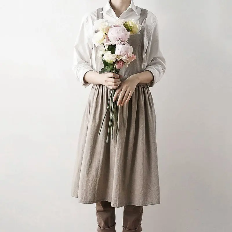 Фартуки простая помытая хлопковая форма женские фартуки для взрослых Женская