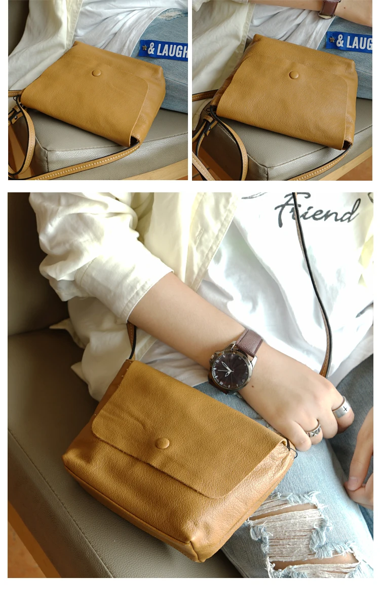 Дизайнерская Маленькая женская сумка-мессенджер из 100% натуральной кожи в стиле