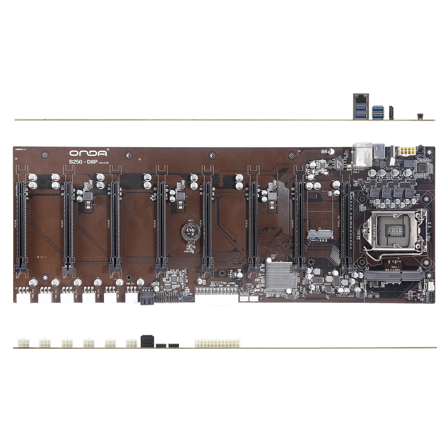 

B250BTC D8P D3 professional motherboard 8 cards 6 cards in-line support G3900 3rd generation memory