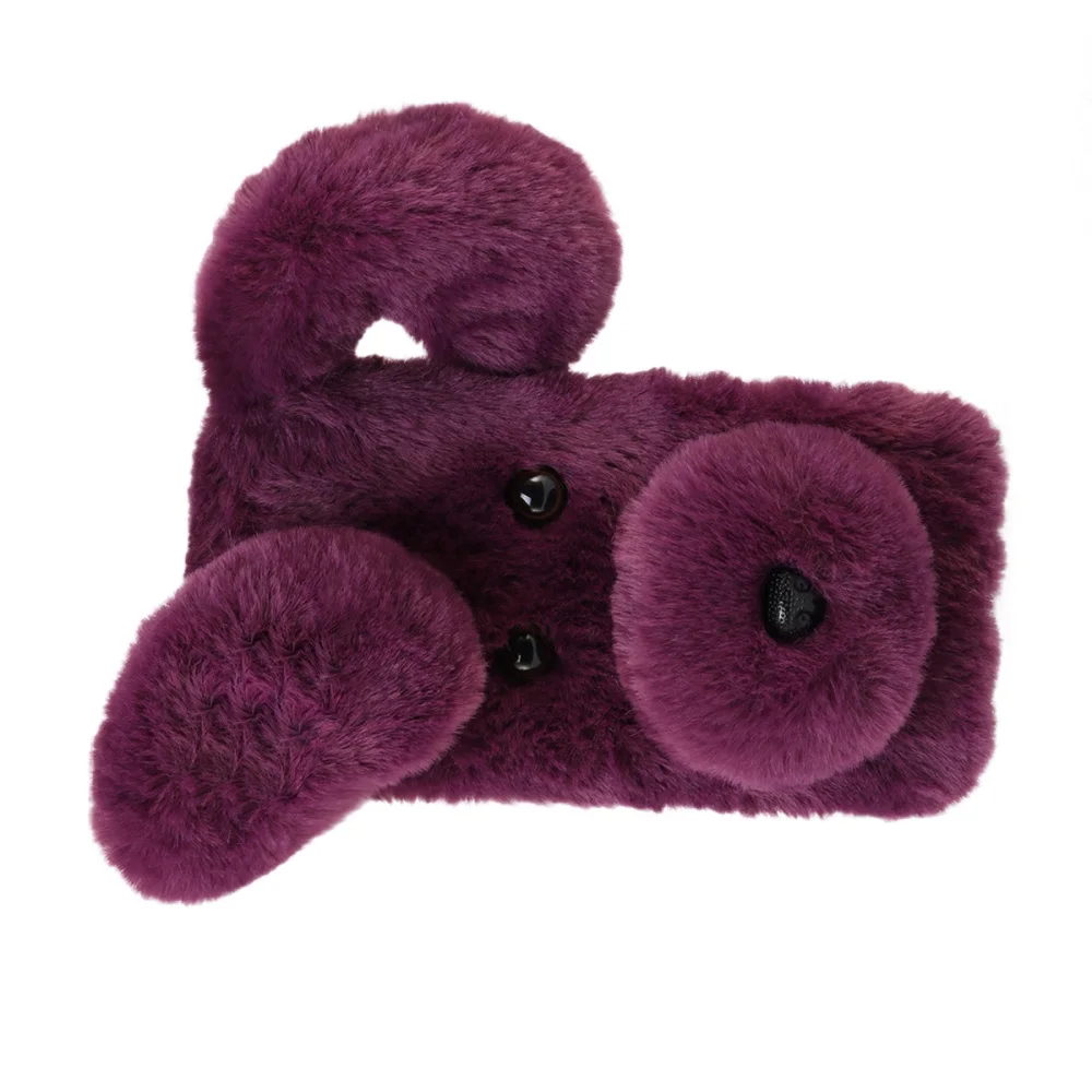 Мягкий плюшевый чехол для телефона с рисунком собаки милый Модный зимний теплый