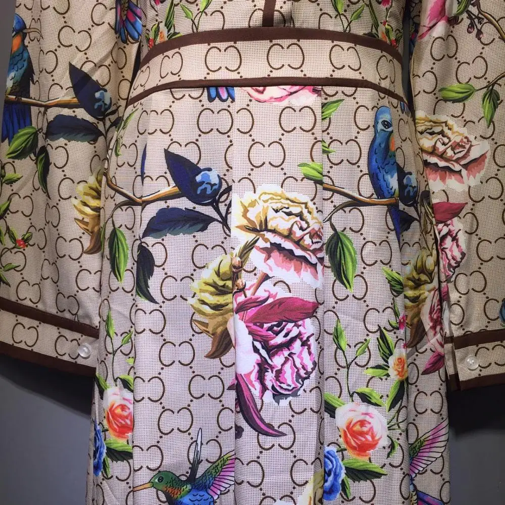 Женское длинное платье-рубашка с отложным воротником Платье макси цветочным