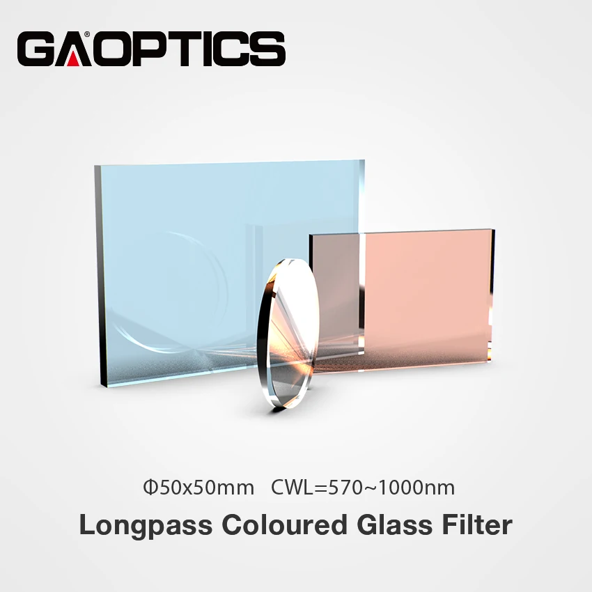 50x50mm Orange Red Black Longpass Glass Color Optical Filters