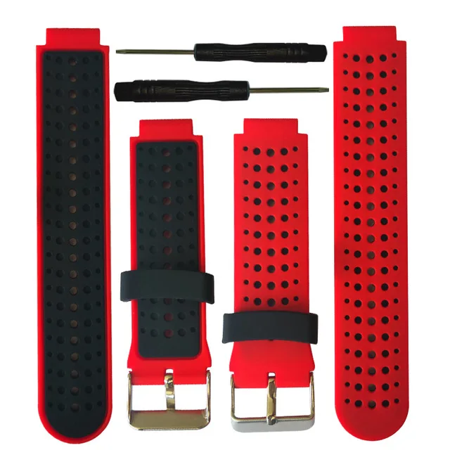 Red black Сменный силиконовый ремешок для наручных часов Garmin Forerunner 235 630 230 gps часы напульсники браслет умные аксессуары - Цвет: Red black