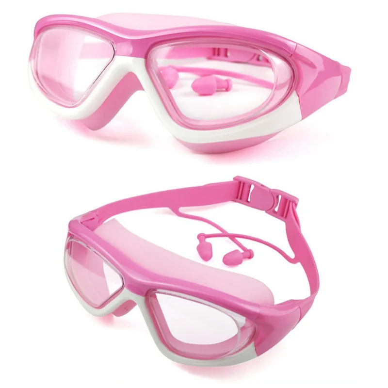 Очки для плавания с большой оправой антизапотевающие водонепроницаемые HD