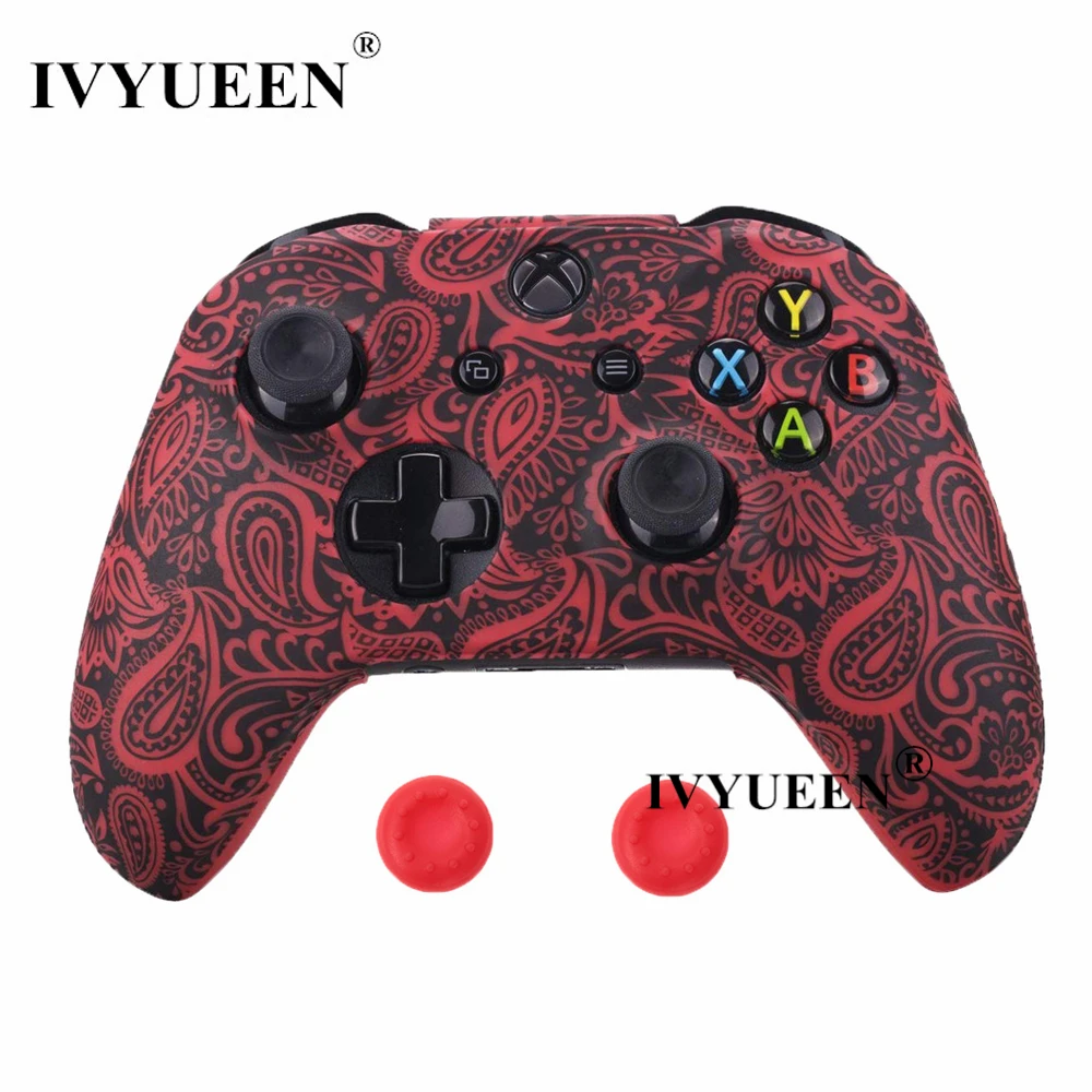 Red Leaf Силиконовый защитный чехол IVYUEEN для XBox One X S, защитный чехол для контроллера, камуфляжный чехол с принтом для переноса воды - Цвет: Red Leaf