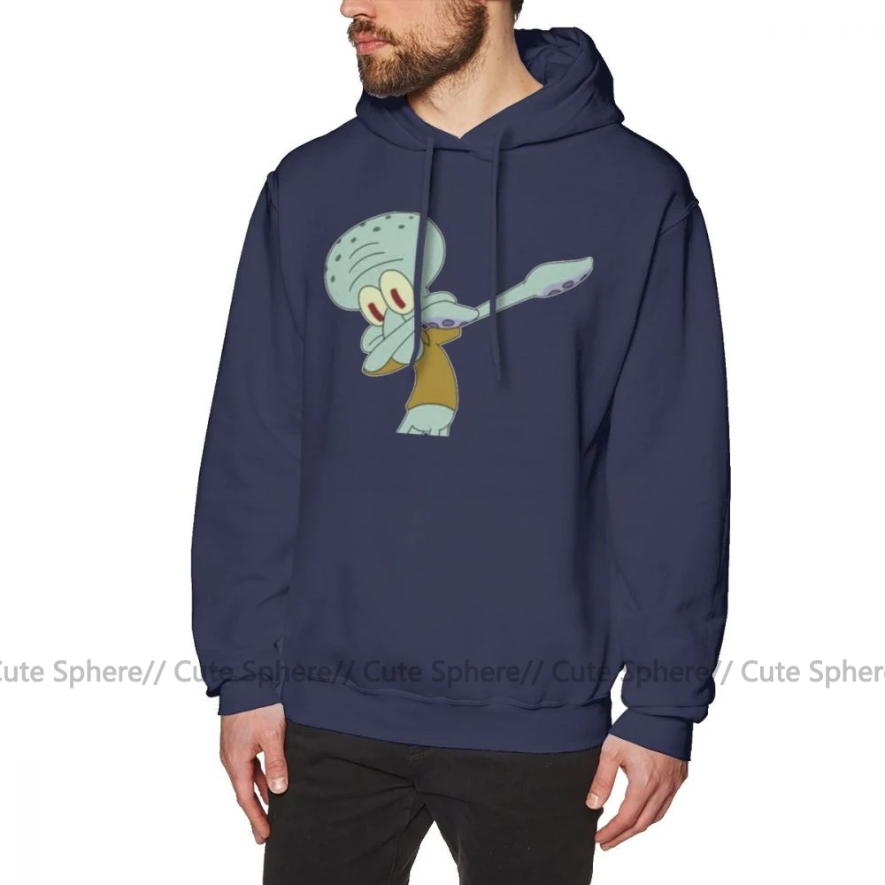 Толстовка с капюшоном Squidward Dab, мужские толстовки, хлопковый пуловер с капюшоном, свободные, большие, белые, Осенние, длинные, модные толстовки с капюшоном - Цвет: Navy Blue