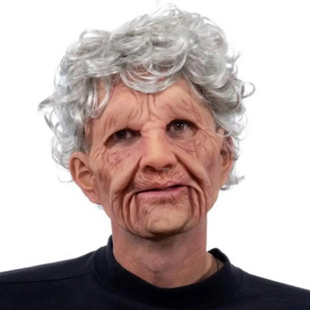 Резиновая маска на всю голову для косплея Хэллоуин страшный парик взрослых