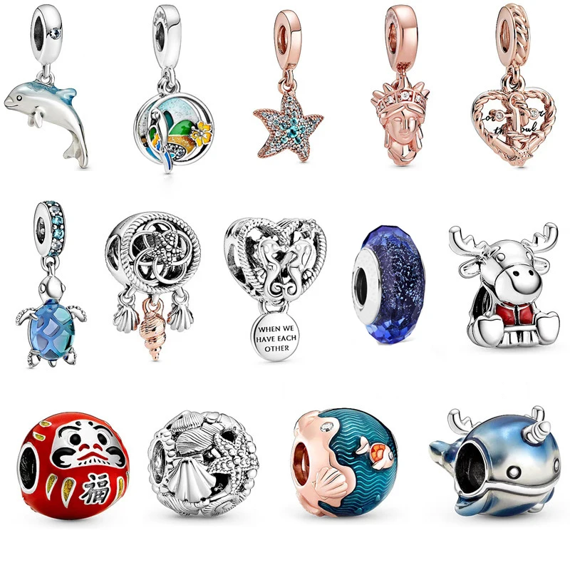 

New fashion charm original Turtle Ocean series beads suitable for Pandora lady bracelet necklace jewelry accessories DIY