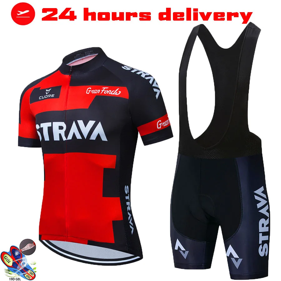 

2021 Strava men Cycling Clothing Summer Cycling jersey set Mountain Bike Clothing Pro Team Bicycle Clothes Anti-UV Ropa Ciclismo