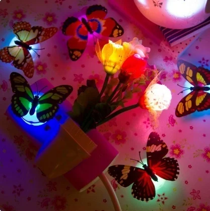 Декоративсветильник присоски носветильник бабочка свет s Цветок фонарь AUG889 | Дом