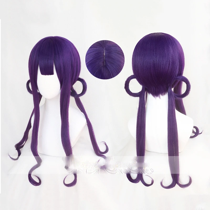 

Akane Kwai Cosplay Wig Jibaku Shounen Hanako-kun Cosplay Long Purple Straight Heat Resistant Synthetic Hair + Wig Cap