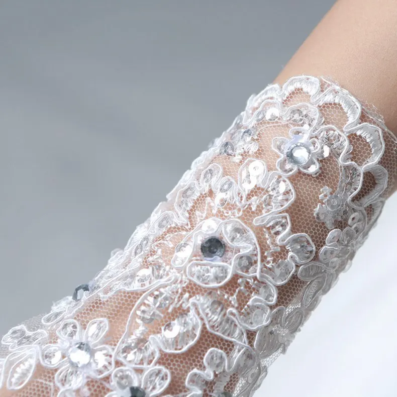 2020 best-selling wedding gloves bride fingerless children's lace women white/red | Свадьбы и торжества