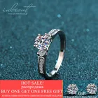 Кольцо inbeaut из стерлингового серебра 925 пробы с муассанитом цвета 0,8 карат D, отличная огранка, 6 мм, обручальные кольца с алмазным камнем