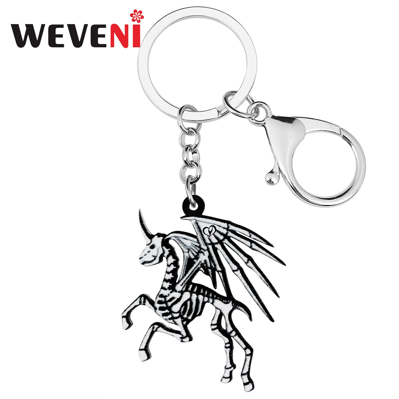 WEVENI Хэллоуин акриловые ужасные скелеты лошадь череп Единорог серьги Модные