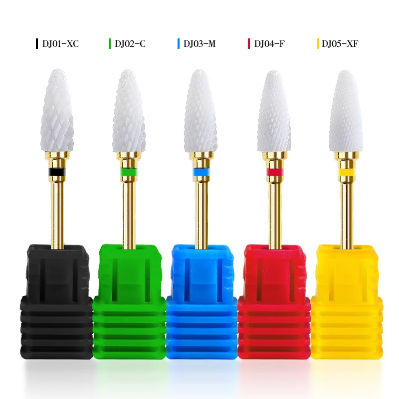 5 шт. цилиндрическое керамисверло для ногтей вращающиеся заусенцы ДЛЯ фрезы