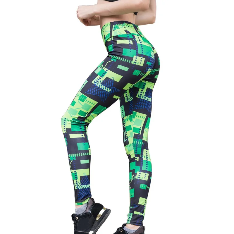 Женские штаны для фитнеса и йоги тонкие спортивные Леггинсы с высокой талией
