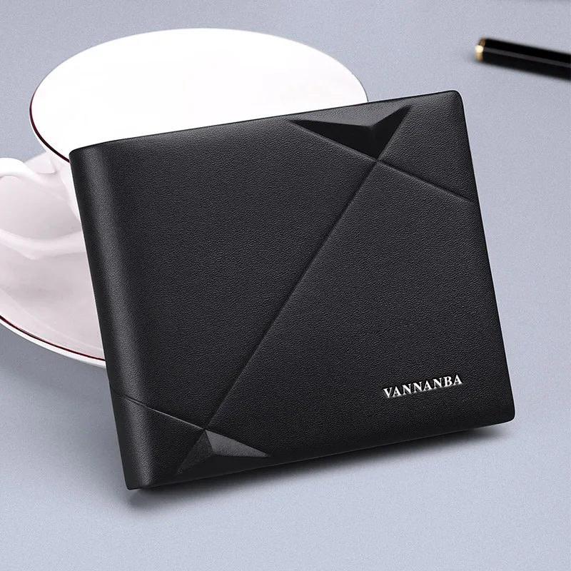 Vannanba Men's Slim Wallet Genuine Leather Mini Purse Casual Design Bifold Wallet Brand Short Slim Wallet V191431