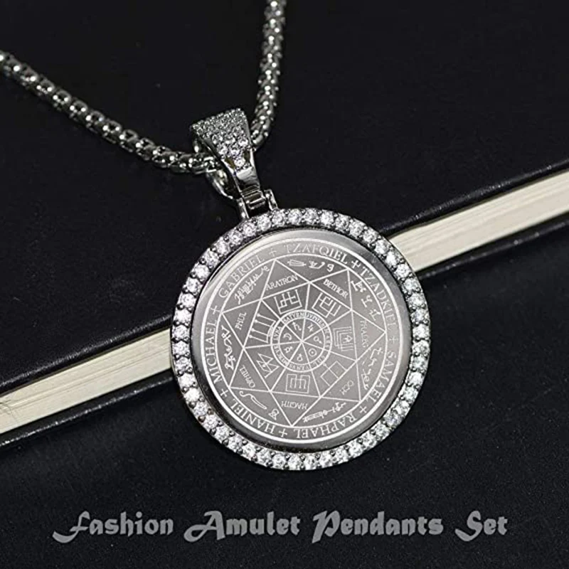 Колье Abaicer с подвеской Семь арчанелей массивное ожерелье из нержавеющей стали