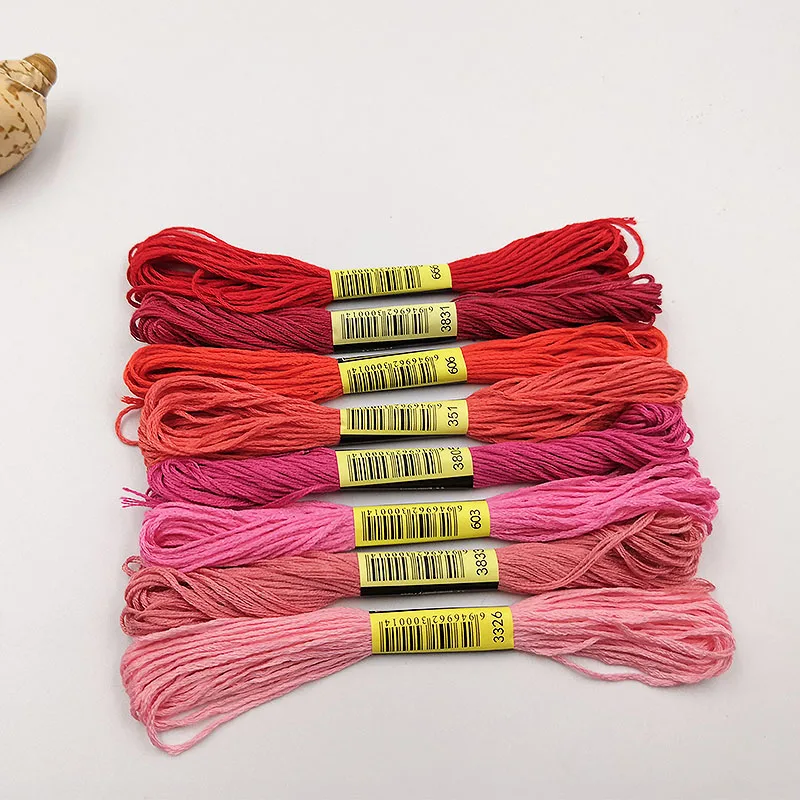 8 шт. разноцветное хлопковое шитье крестиком набор нитей для рукоделия и моток