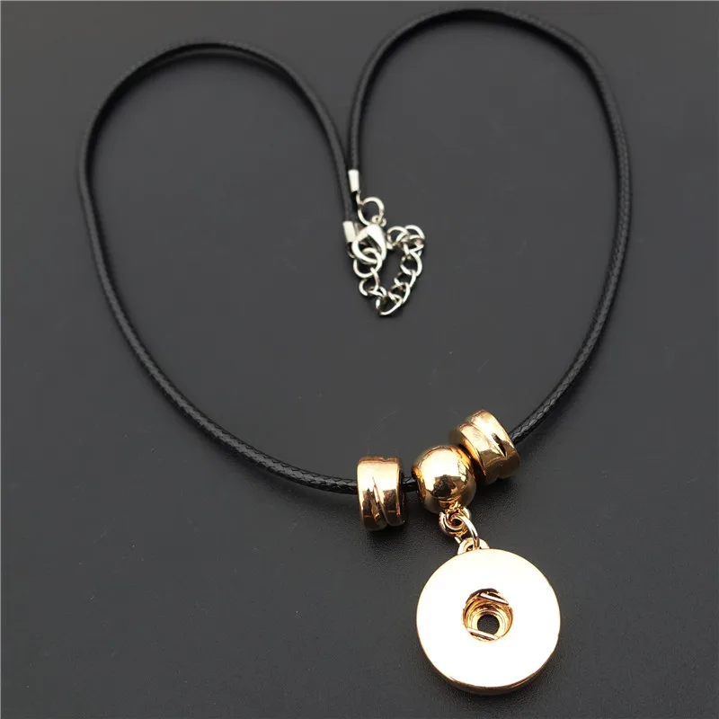 Простая черная веревка металлическая цепочка 18 мм кнопки ювелирные подвески |