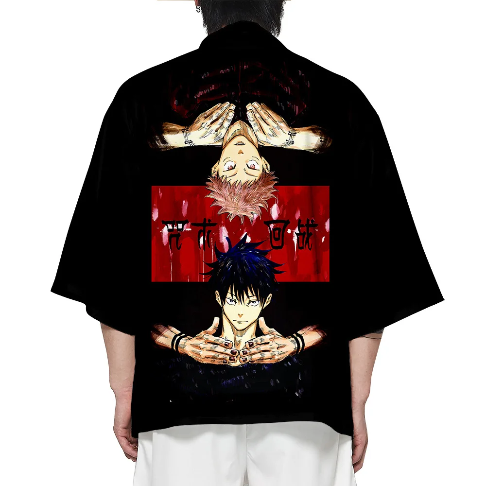 

Japanse Kimono Jujutsu Kaisen Comics Anime Blouse Shirt Yukata Men/Women Cosplay Costume figure Gojou Satoru Print Top Clothes