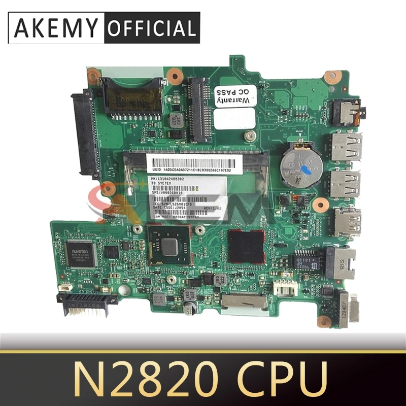 

AKEMY V000268040 For TOSHIBA Satellite NB510 N2820 Notebook Mainboard 6050A2488301-MB-A02 SR0DA DDR3 Laptop Motherboard