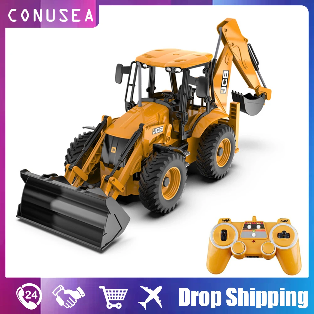1/20 RC Excavator tractor Truck for kids caterpillar 2.4GHZ 11CH engineering car radio control remote controlled Toys for boys