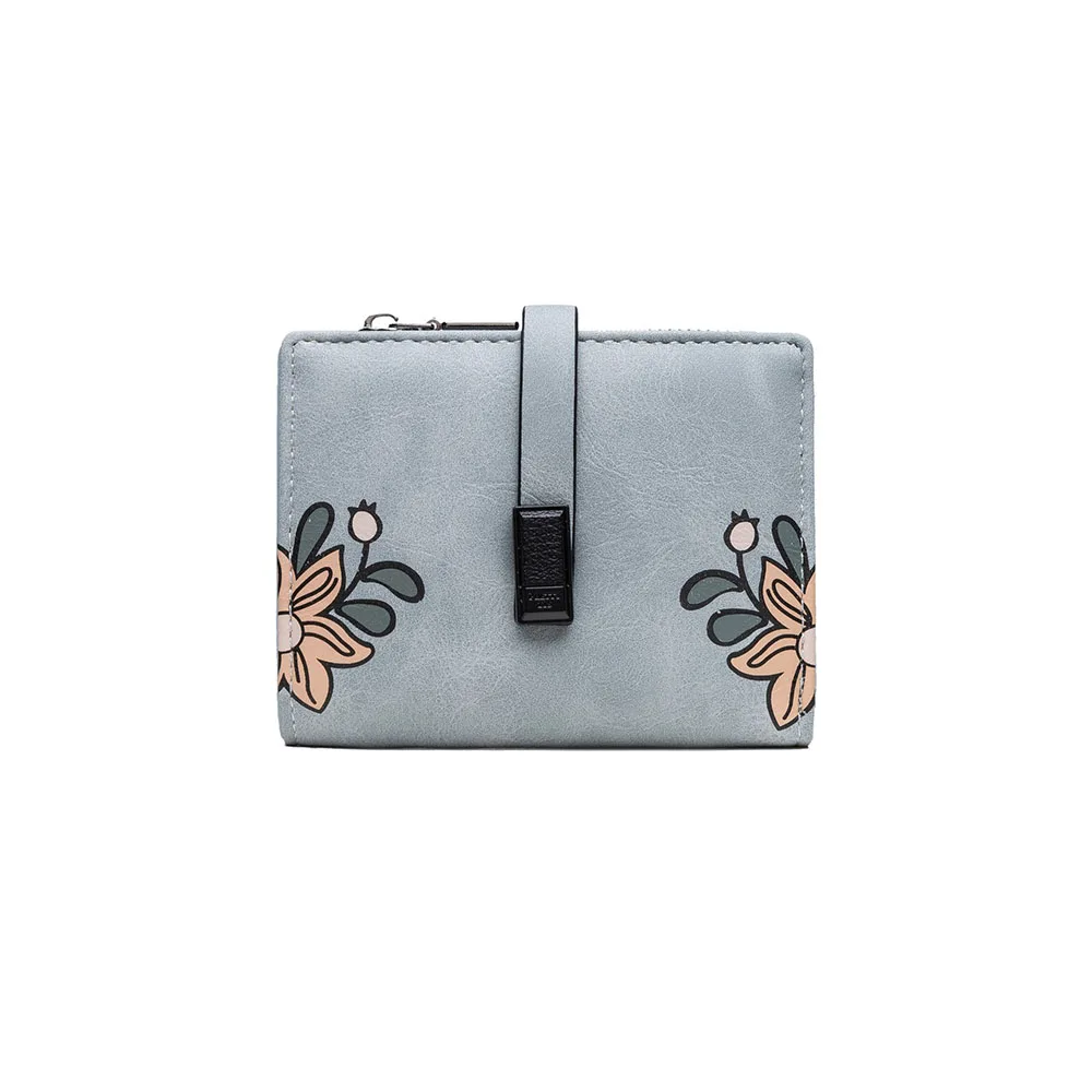 MIXY кожаный женский кошелек модные женские кошельки с цветочным принтом короткий