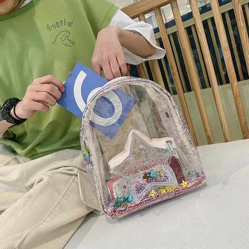 Женский рюкзак сумка конфет Прозрачная ПВХ Желейная женский маленький | Багаж и