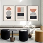 Постер в скандинавском стиле, с геометрическим рисунком, классические геометрические фигуры, нейтральные цвета, Картина на холсте, Настенная картина, домашний декор