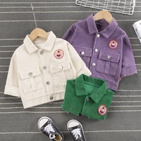 spring autumn kids jackets cotton toddler children clothing plaid lapel shirt for boys girl outfit cute kids coat
