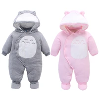 newborn baby romper japanese anime infant cotton boy girl hooded one piece thick clothes winter bebe outfits