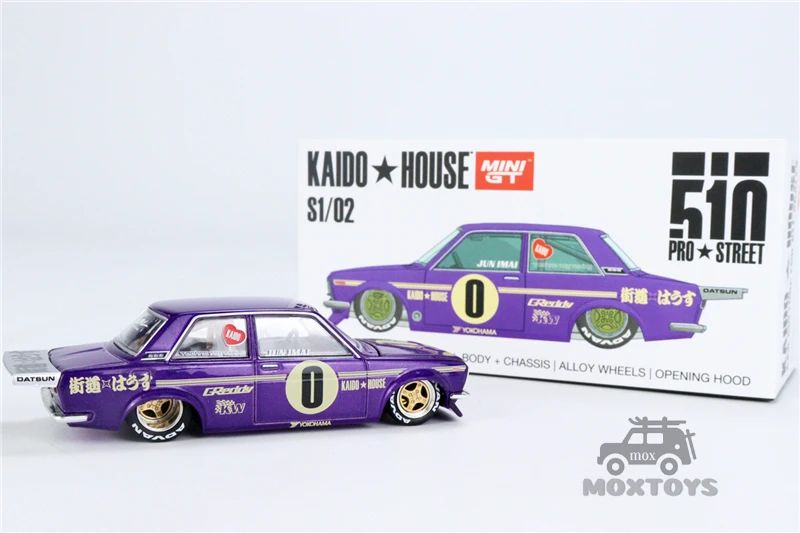 

Kaido House & MINIGT Datsun 510 Pro Street OG Purple Diecast Model Car