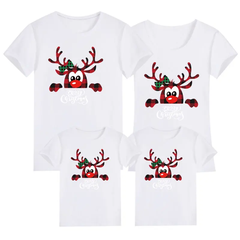 

2020 Christmas Elk Family Matching Outfits Mommy Daddy And Me Clothes T-shirt Mother And Daughter New Family Matching Clothes