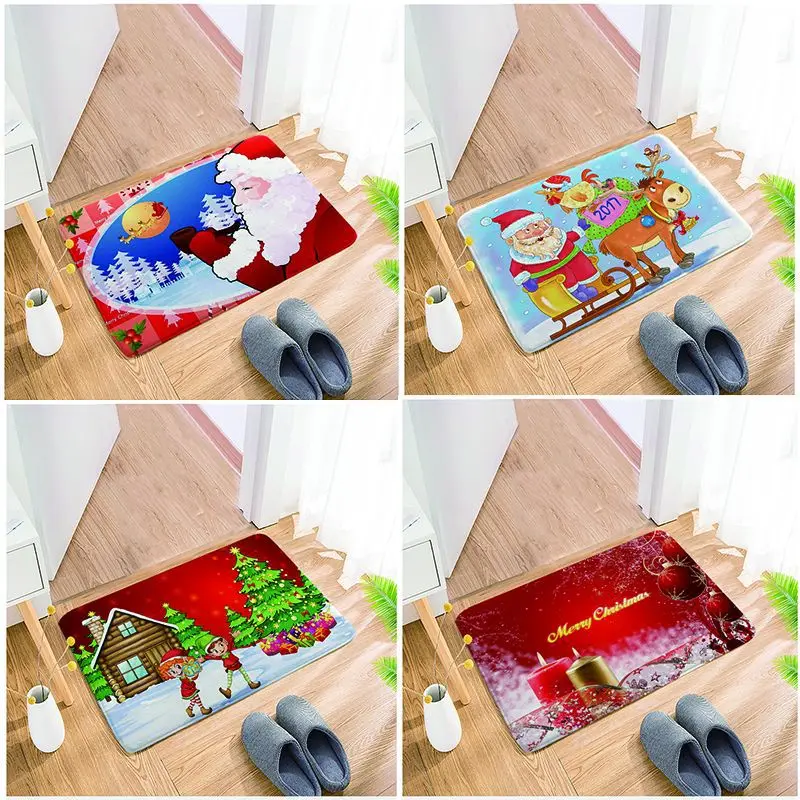 

2021 Christmas Foot Mat Outdoor Ground Christmas Decoration Living Room Bedroom Study Restaurant Kitchen Bathroom Balcony Mat