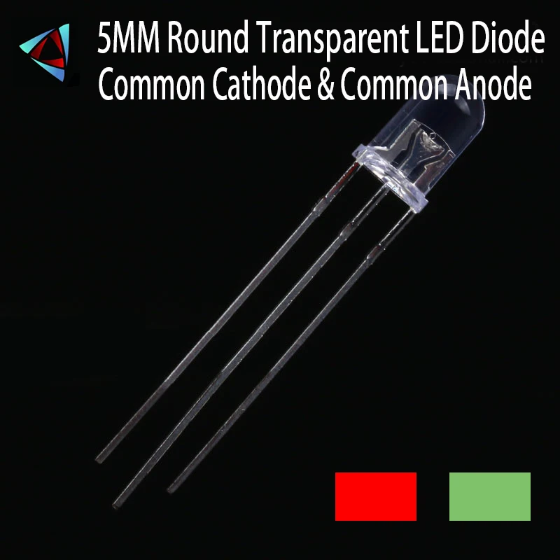 

1000pcs 5mm Red & Yellow Green Common Cathode & Anode High Transparent Round Bi-Color Light-Emitting LED Diode