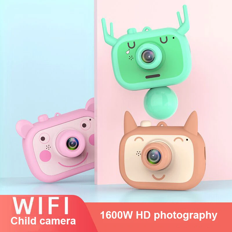 Wifi Детская Цифровая камера 1600 Вт HD экран заряжаемая цифровая камера игрушка для фотосъемки Расширение памяти 16 Гб для детского образовательного подарка