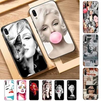 toplbpcs marilyn monroe with a cat phone case for huawei y 6 9 7 5 8s prime 2019 2018 enjoy 7 plus