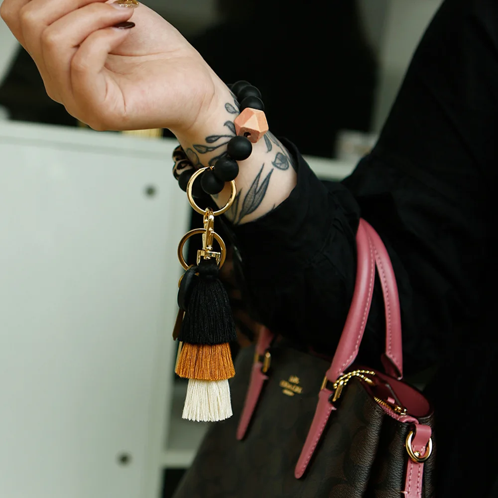 Браслеты с леопардовыми силикагелевыми бусинами брелок для женщин и мужчин