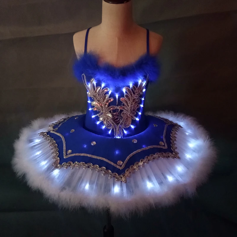 

Luminous Led Light Professional Ballet Tutu Black Swan Lake Adult Kids Ballet Dance Costume Girls Women Ballerina Dress Party