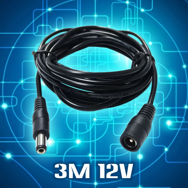 5 5*2 1 мм удлинитель Мощность Удлинительный кабель 12V 3A 22AWG полный Медь