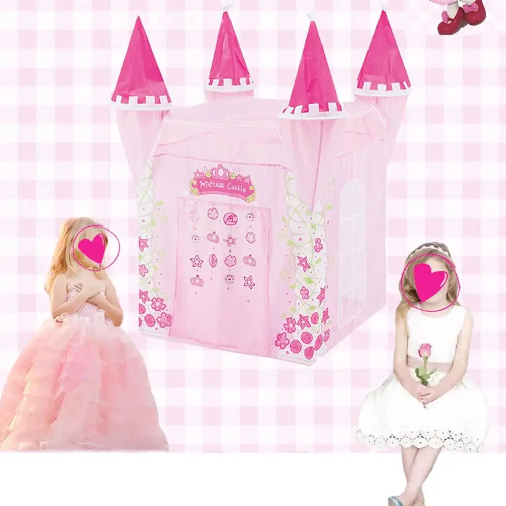 Детские розовые палатки в форме замка принцессы портативные для мальчиков и