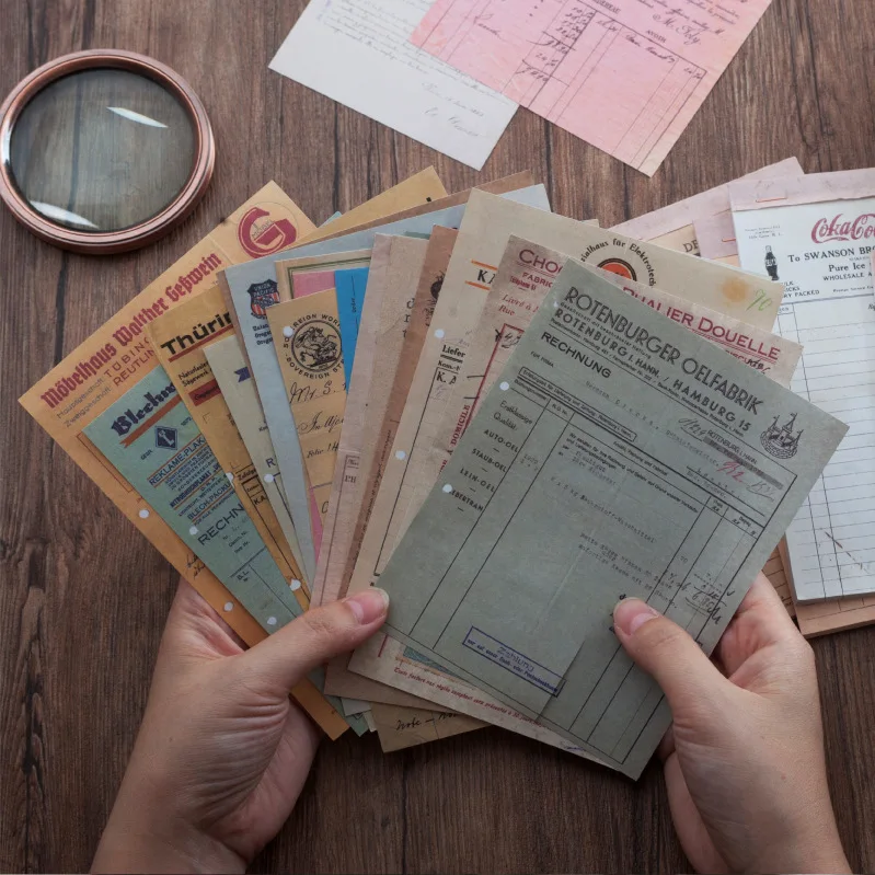 Винтажная антикварная серия чеков записей ретро записная книжка клейкие заметки