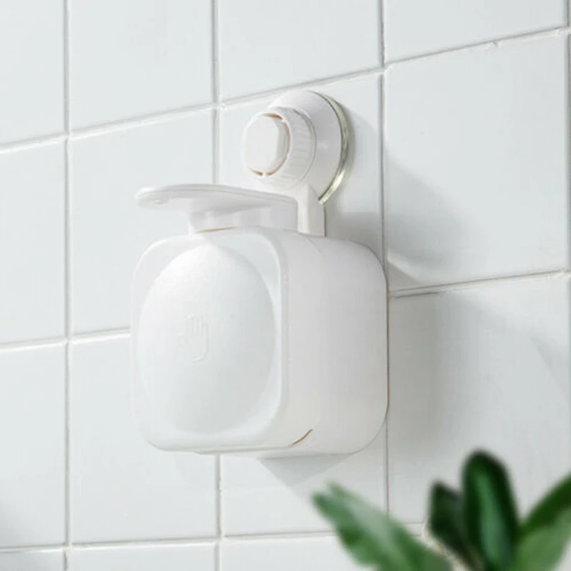 

Bathroom Seamless Manual Soap Dispenser with Suction Cup and Wall-Mounted Non-Perforated Soap Dispenser