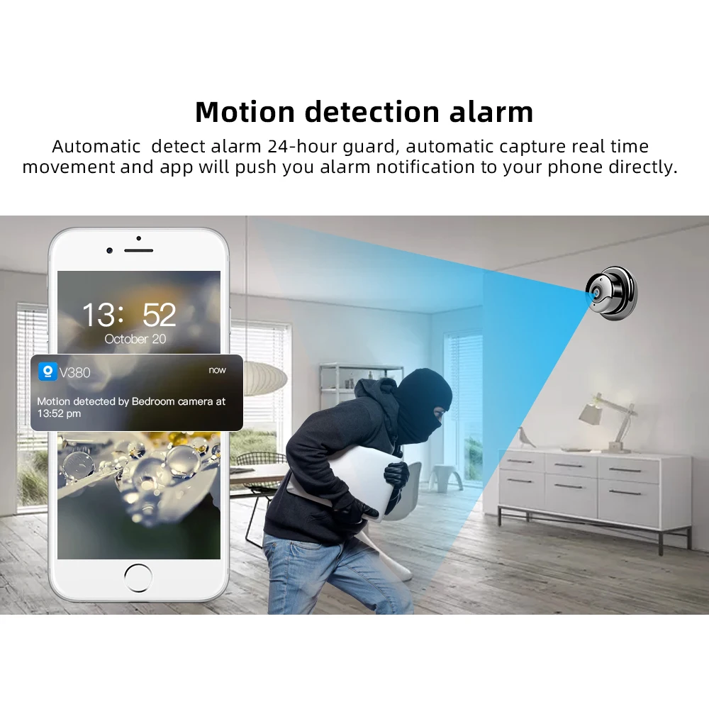 

Mini Camera 1080P Wireless Smatr Home Security Camera IP CCTV IR Night Vision Motion Detection, Video Surveillance WiFi Camera