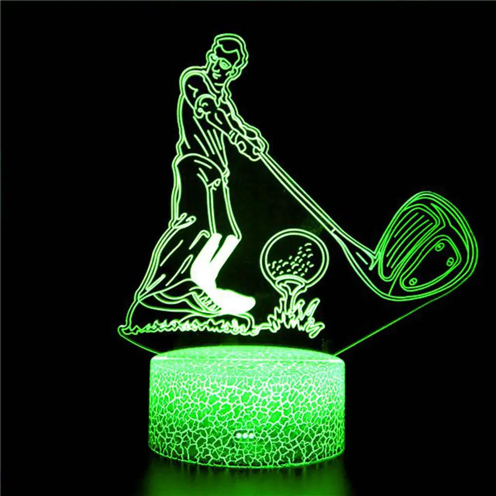 

3D night light for golf set toy outdoor sports toy game children bedroom decoration background PVC Christmas birthday gift